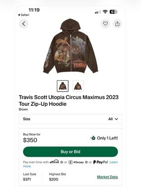 Tapout Brown Graphic Zip-Up Hoodie with Metallic Print